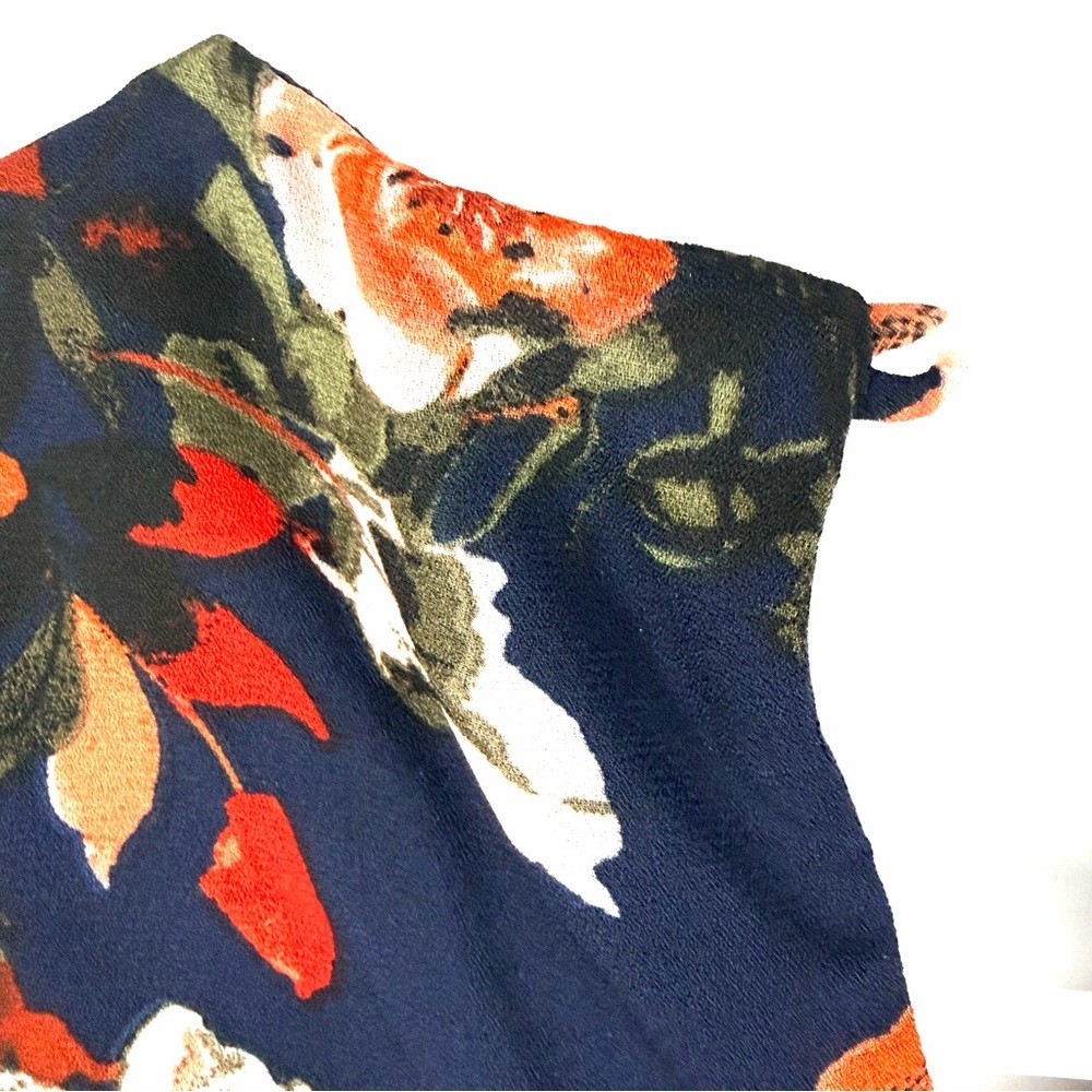 Lulus Floral Romper Dress Overlay Split Sleeve Boho Skort Navy Small - Picture 13 of 16
